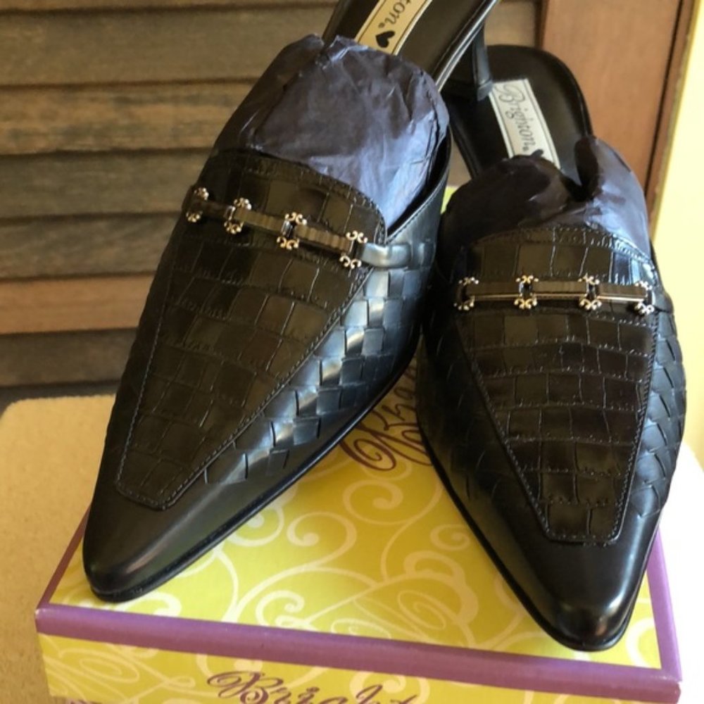 Brighton Black Woven Heels